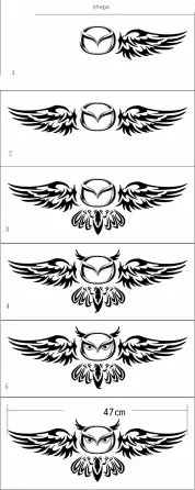 Наклейка на авто Сова на задній значок автомобіля Київ