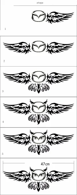 Наклейка на авто Сова на задній значок автомобіля Київ - фото 4