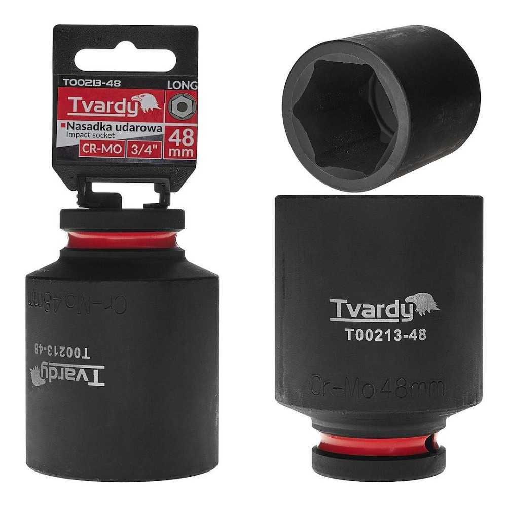 Головка ударна "Tvardy" з хром-молібденової сталі (Cr-Mo)  3/4"  6-гранна довга 48 мм Киев - изображение 2