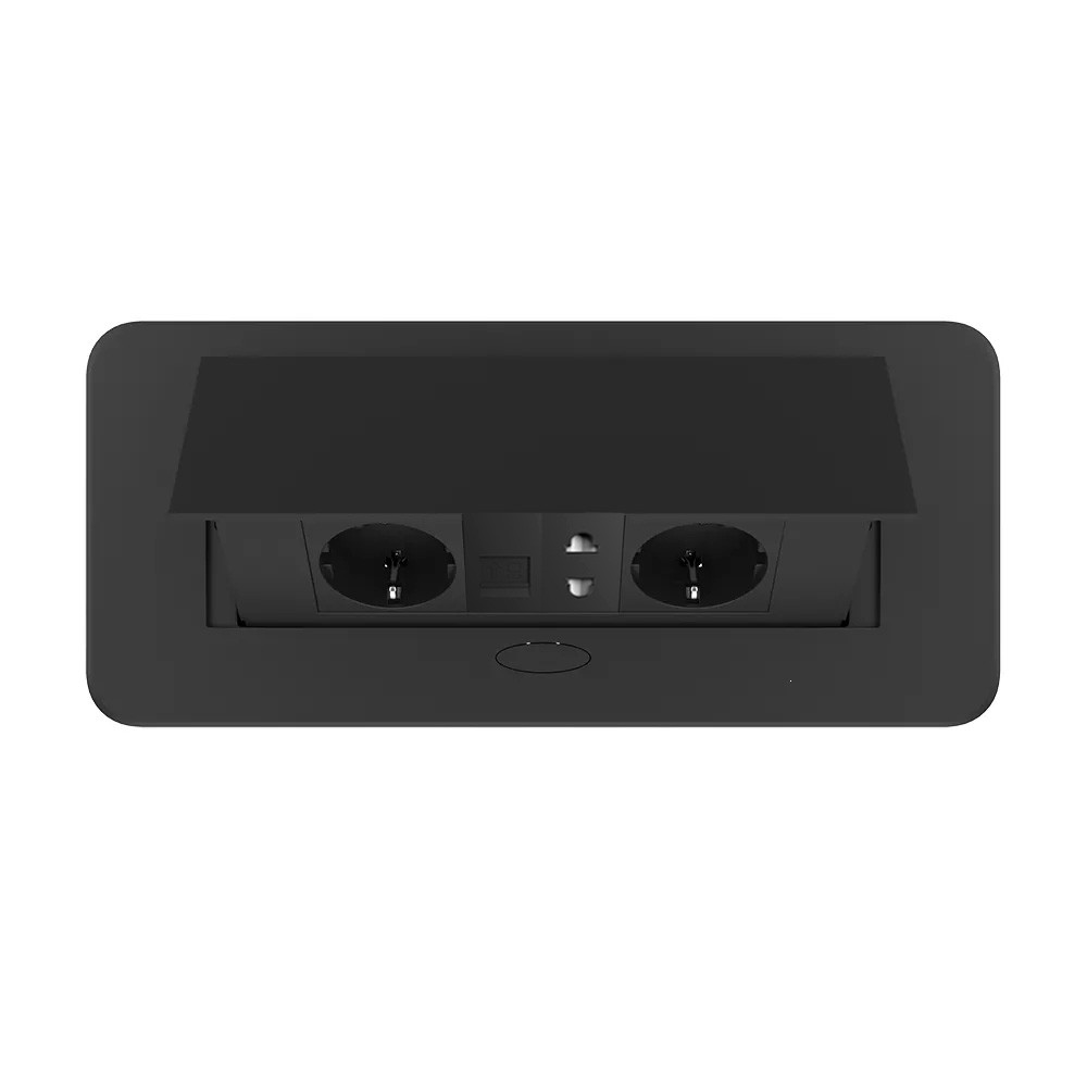 LIVOLO Меблева розетка потрійна LIVOLO чорна, вбудована у стільницю для офісу/конференц-залу/ку Коломия - фото 9
