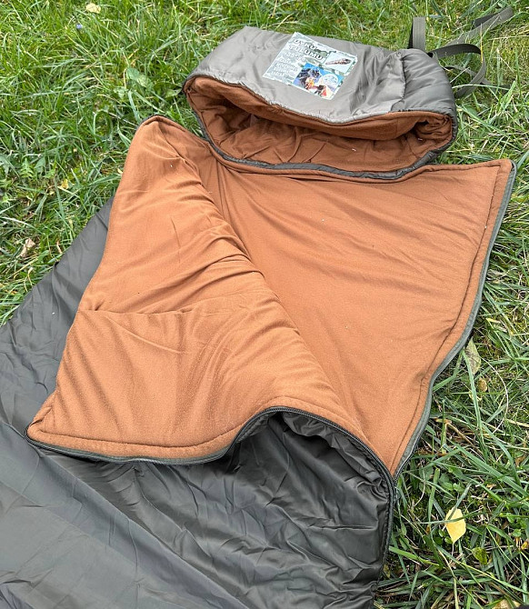 Зимовий спальний мішок Tulumu 180х70+25 см капюшон (до -35С) Хаки Вінниця - фото 3