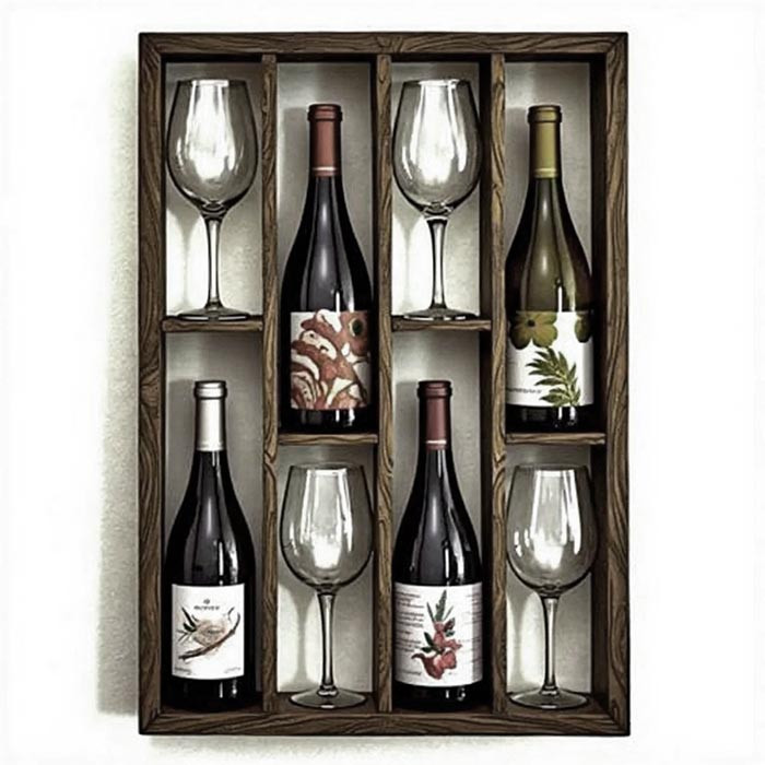 Настенная винная полка 
