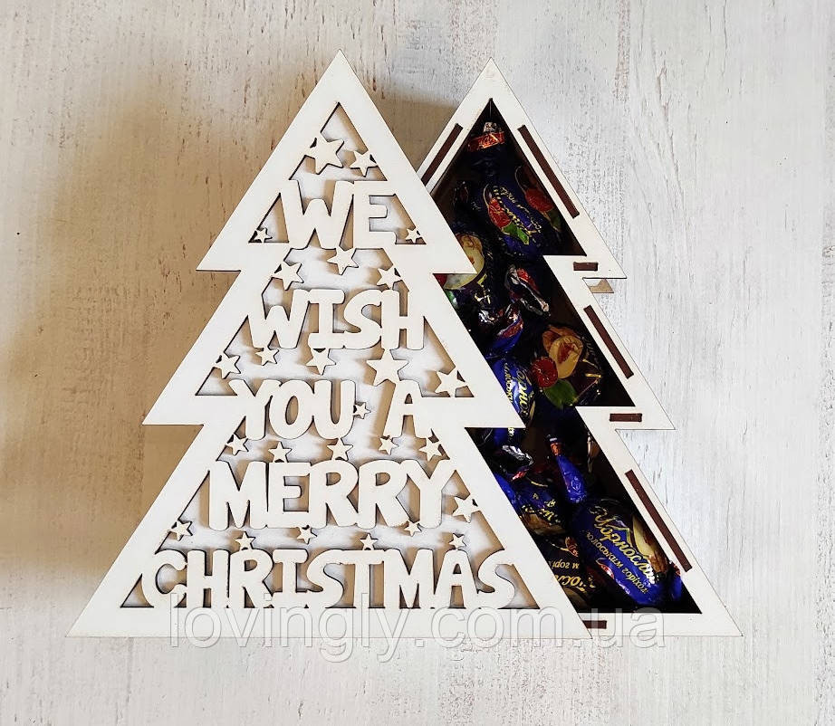 Фигурная коробка для новогодних подарков Merry Christmas Ирпень - изображение 1