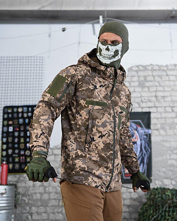 Тактическая курточка софтшел пиксель мужская ВСУ XXL Киев - изображение 9