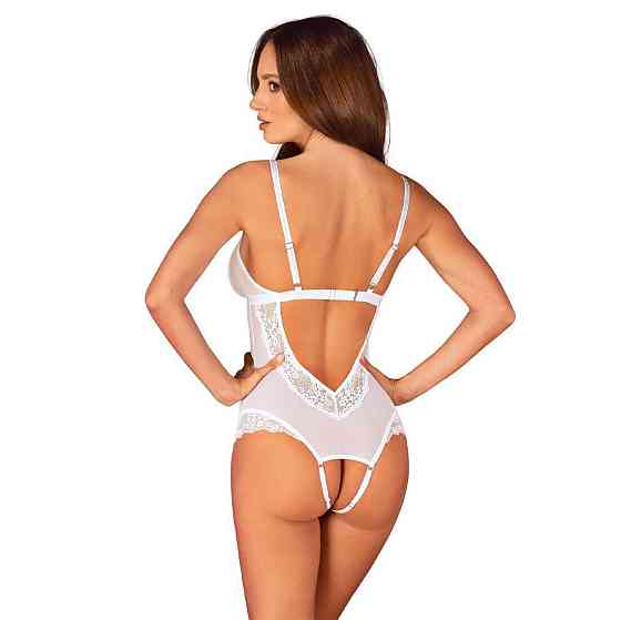Еротичне напівпрозоре боді Obsessive Heavenlly crotchless teddy XS/S, з доступом Sex Aura Київ