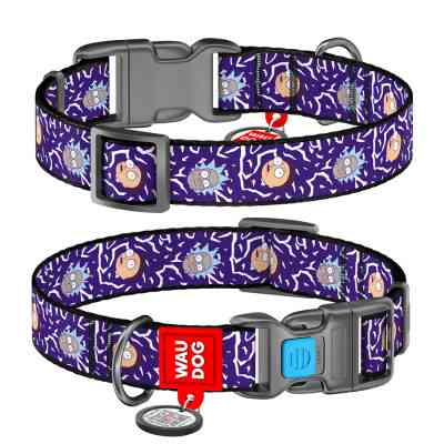 Ошейник для животных WAUDOG Nylon с QR паспортом "Рик и Морти 2" пластиковый фастекс XXL (284-0281) Винница