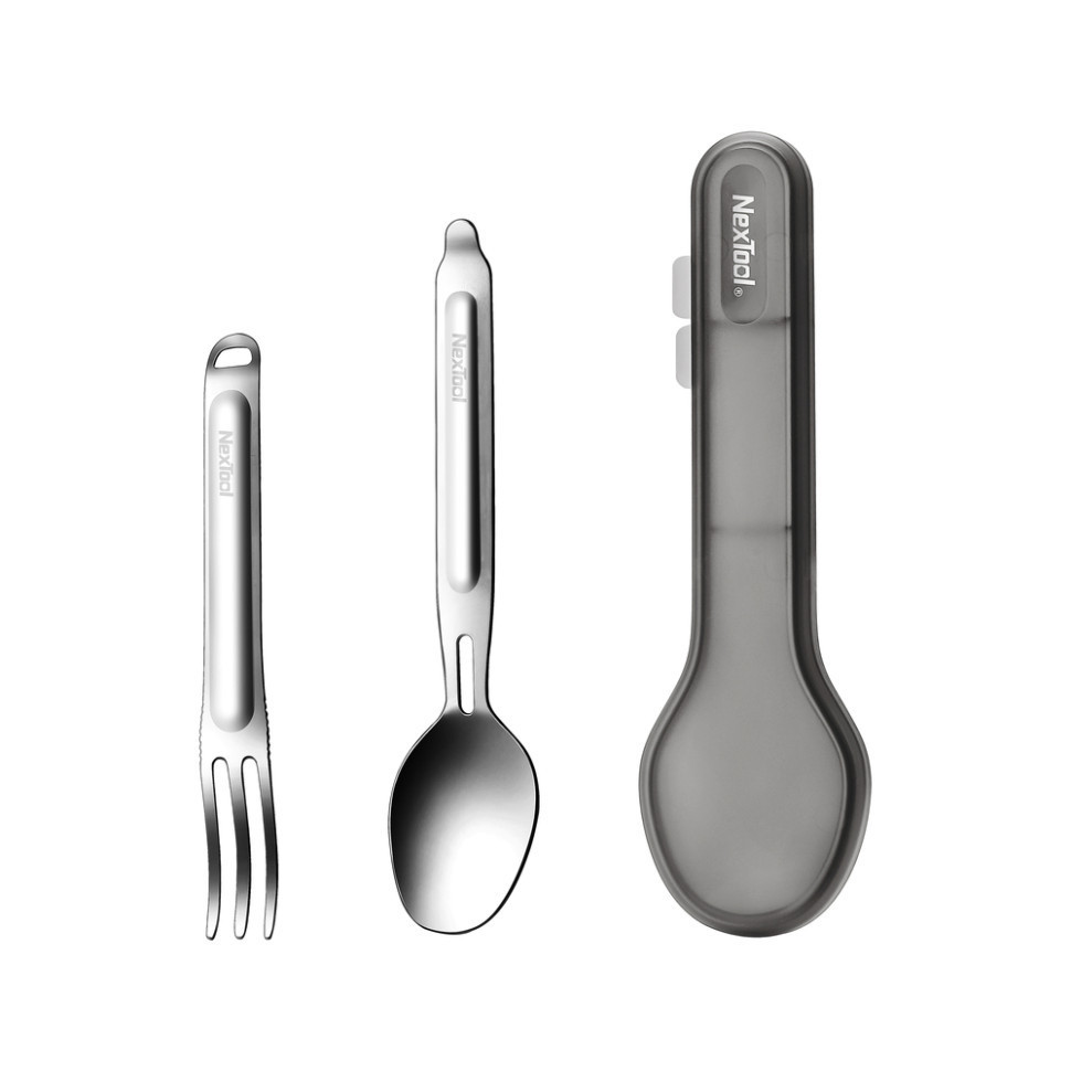 Туристичний набір ложка-виделка NexTool Portable Stainless Steel Tableware, нержавіюча сталь Ровно - изображение 1