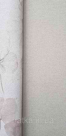 Обои виниловые на флизелине Rasch County Living метровые однотонные матовые под ткань лен бежево-серые Киев