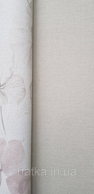 Обои виниловые на флизелине Rasch County Living метровые однотонные матовые под ткань лен бежево-серые Киев - изображение 1