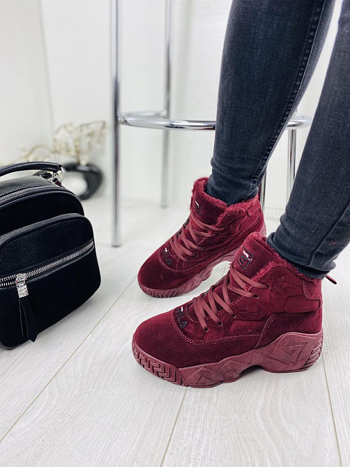 Жіночі черевики VINTAGE бордові еко-замша з утеплителем 36р. ( -2) Коломия - фото 8