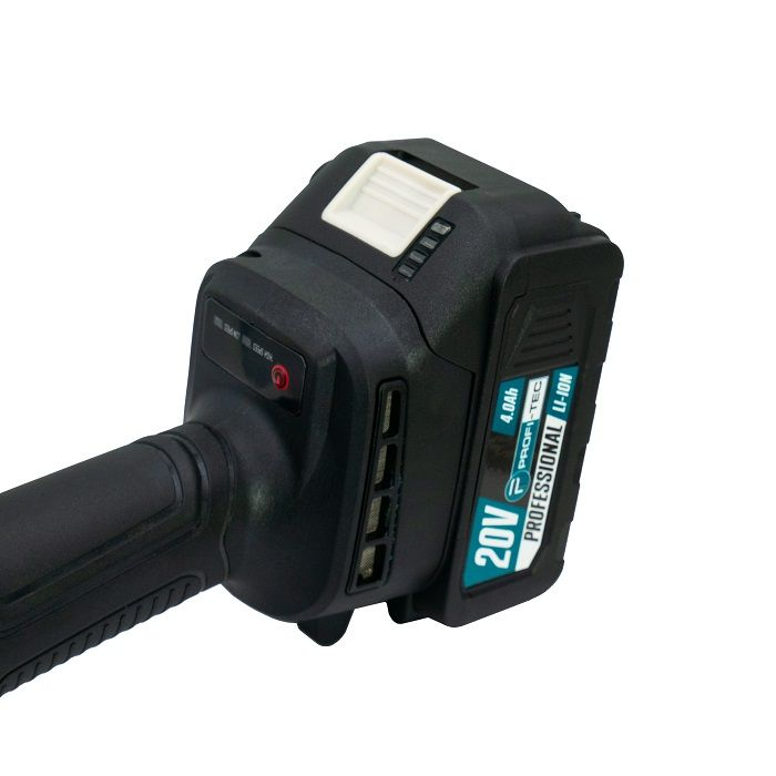 Потужна кутова безщіткова шліфмашина PROFI-TEC DGA201BL POWERLine : з АКБ 20 V 2шт-4.0 Ah+ЗП, диск 125 мм, 7500 об/хв Київ - фото 8