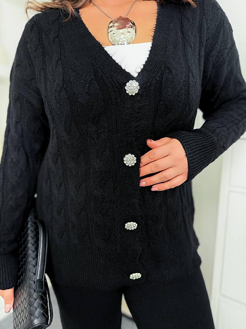 Жіночий базовий в'язаний костюм, двойка машинне в'язання з ангорою Чорний Одеса - фото 2