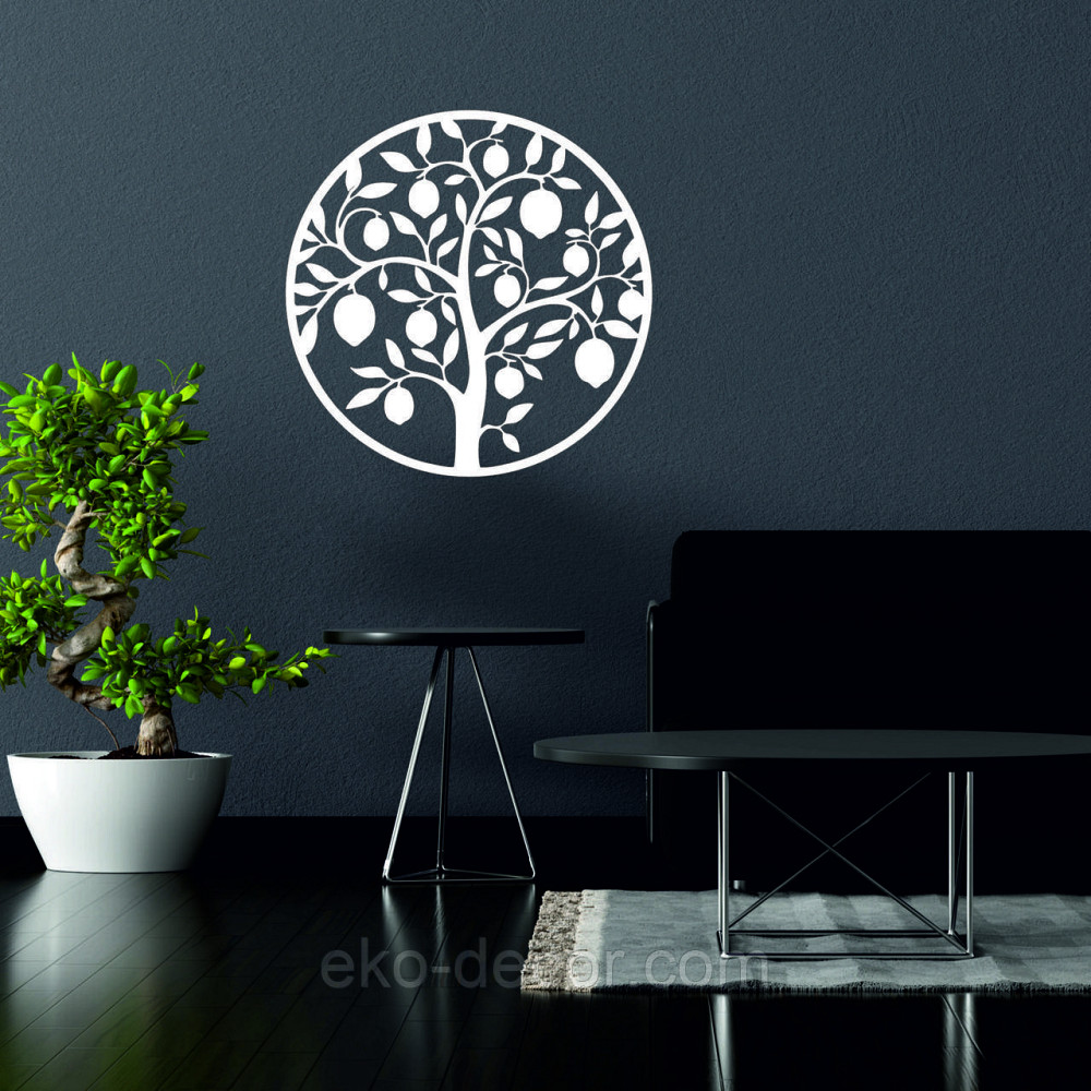 Декоративное настенное 3D Панно «Дерево в кругу» Декор на стену с объемом 50*50 см, Белый Киев - изображение 2