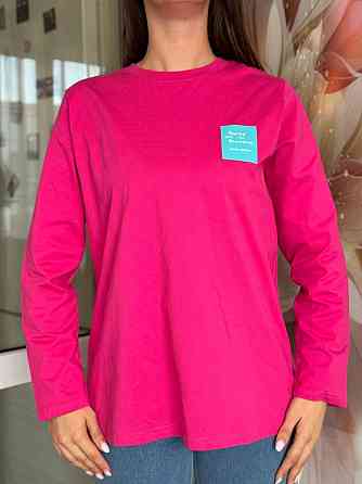 Жіночий стильний зручний лонгслів кулір-турецький бавовна Малиновий Одеса