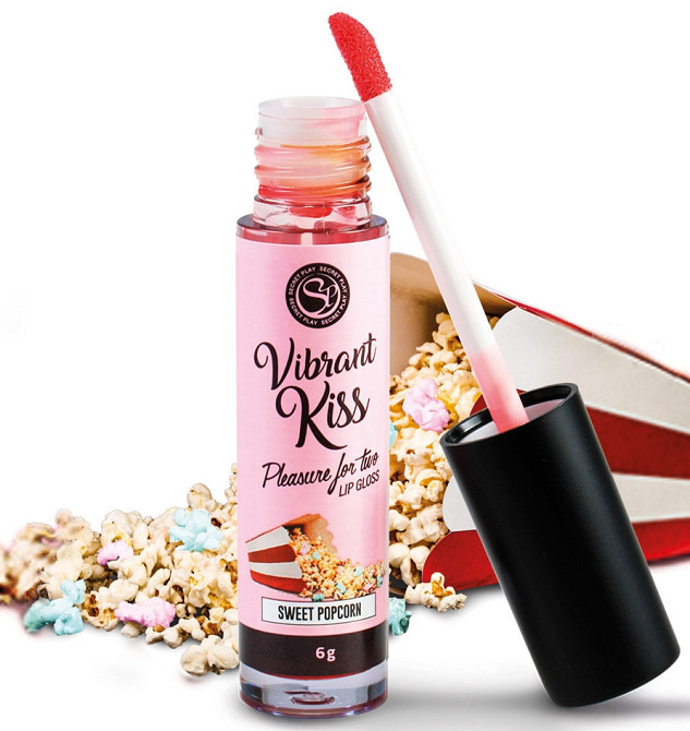 Блеск для губ с эффектом вибрации Secret Play - LIP GLOSS Vibrant Kiss Sweet Popcorn, 6 грамм Sex Aura Киев - изображение 1