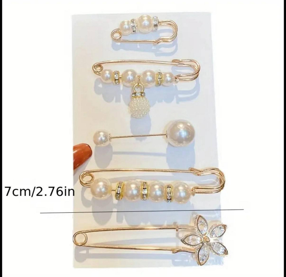 Набор декоративных булавок с жемчугом – 5 шт Киев - изображение 2