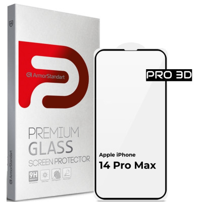 Скло захисне Armorstandart Pro 3D Apple iPhone 14 Pro Max Black (ARM66356) Вінниця - фото 1