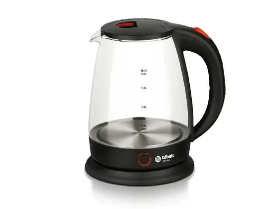Чайник електричний скляний 2.0л 2400Вт BITEK BT-3113 термостійке скло, поворот на 360, підсвічування Одеса