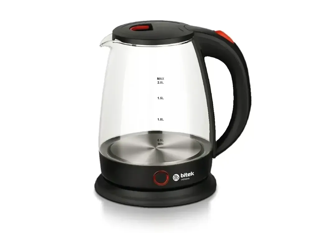 Чайник электрический стеклянный 2.0л 2400Вт BITEK BT-3113 термостойкое стекло, поворот на 360, подсветка Одесса - изображение 4