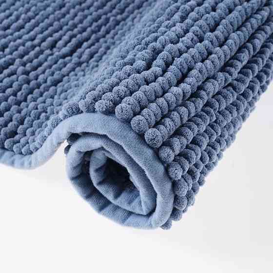 Килимок для ванни та душу м'який довгий ворс 40*60 Bathlux, нековзний килим, Блакитний Кам'янець-Подільський