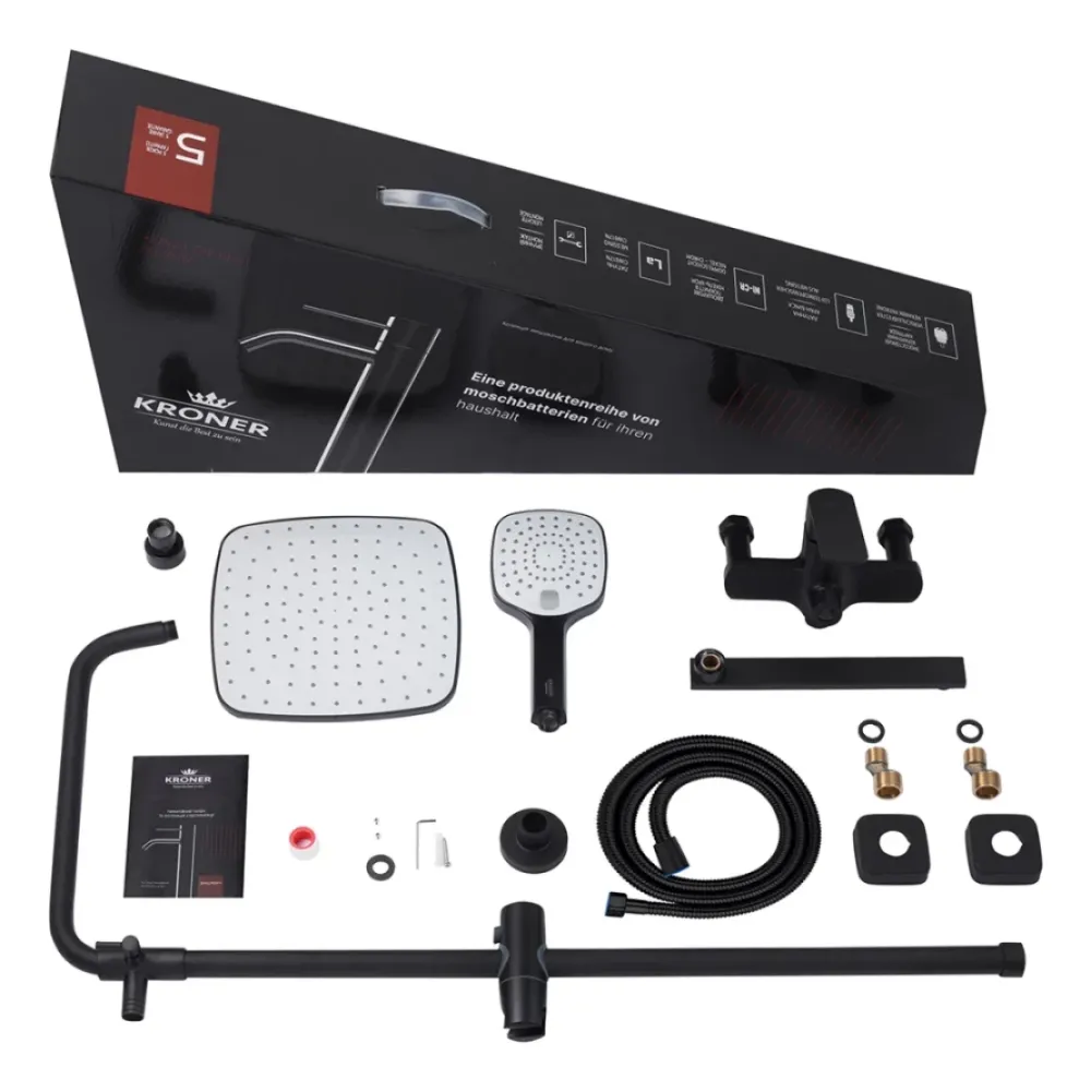 Душова система для ванни Kroner KRP Armada - SCH067 чорна Київ - фото 10