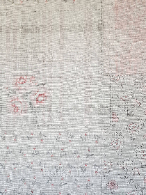 Шпалери вініл на флізеліні A.S.Creation Maison charme 0.53x10 прованс під плитку квіти смуги рожеві сірі Київ - фото 4