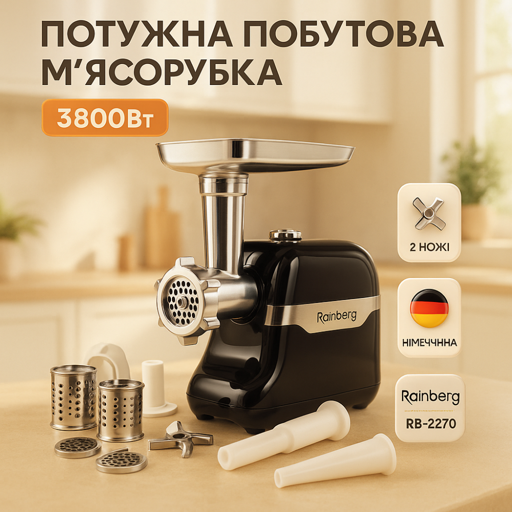 Мясорубка для наполнения колбас, Электромясорубка с насадками для сока и колбас Мясорубки колбасок GK-69 Львов - изображение 7