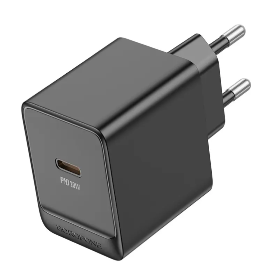Мережевий зарядний пристрій BOROFONE BAS13A Erudite single port PD20W charger(EU) Black Київ