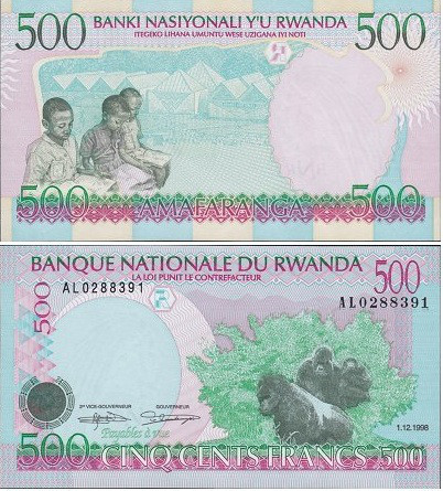 Rwanda Руанда - 500 Francs 1998 UNC Полтава - изображение 1