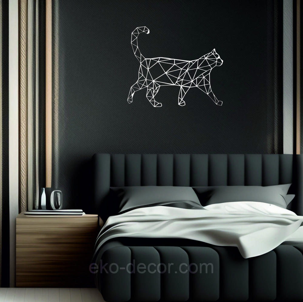 Декоративное настенное Панно «Кот» Декор на стену 90*75 см, Белый Киев - изображение 6