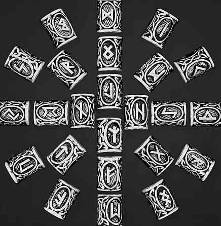 Намистина руна Альгиз металева для браслетів, шарм руна Альгиз для прикрас Київ