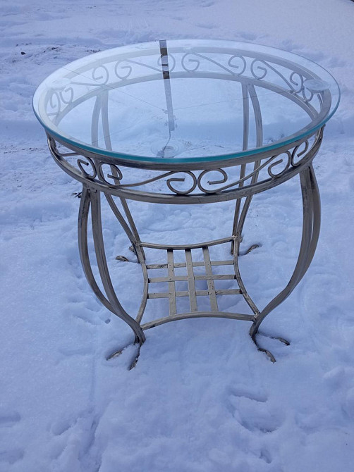 Столик журнальний кований круглий М-095 Б4582 Бежевий Київ - фото 4