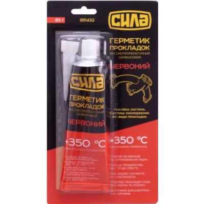 Герметик автомобильный СИЛА +350 °С червоний 85 г (951432) Винница - изображение 1