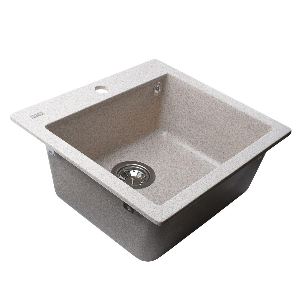 Гранітна мийка Globus Lux AOSTA мигдаль 490x455мм-А0008 (000023570) Київ - фото 3