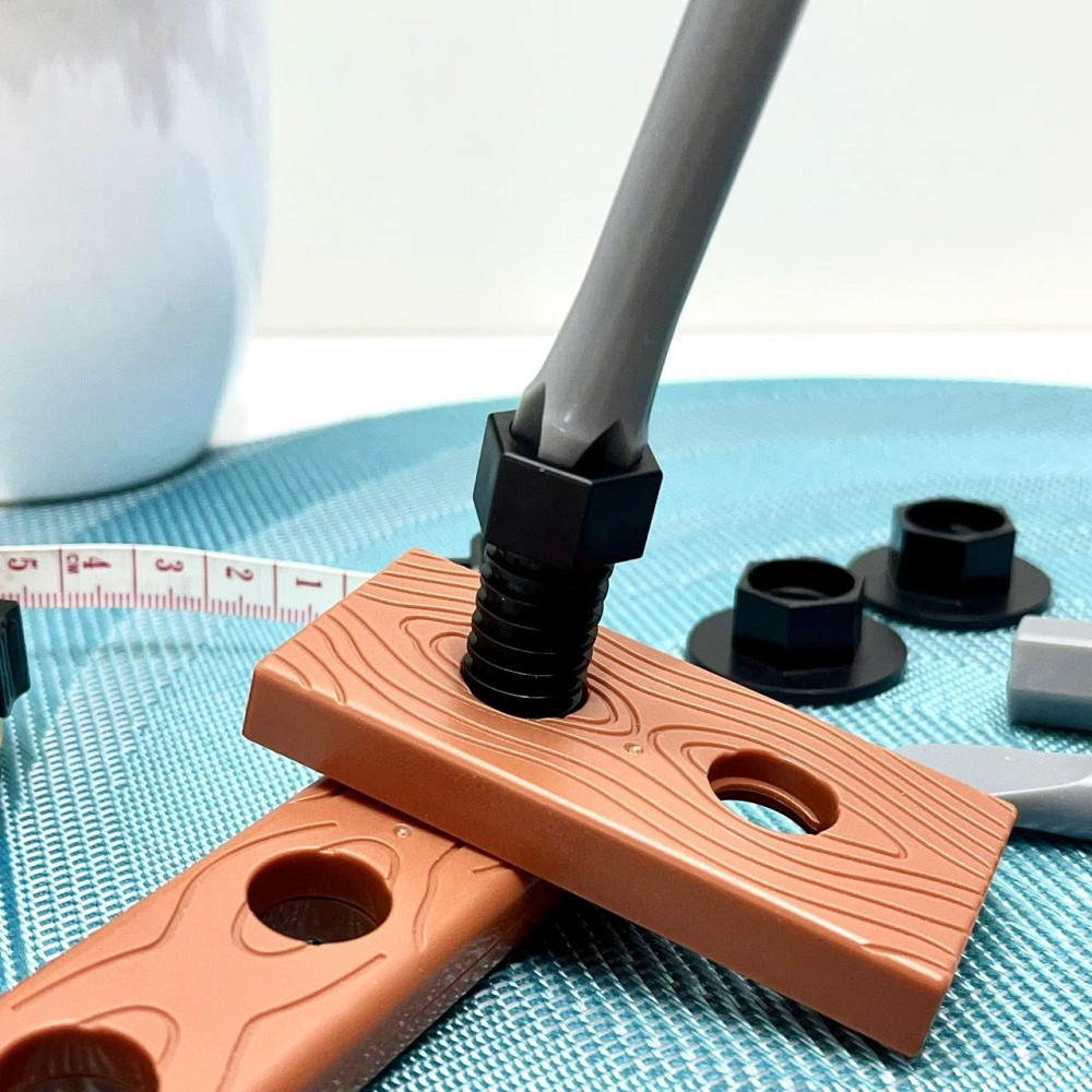 Набір інструментів шуруповерт із підсвічуванням молоток пила викрутка валізці Жовтий (T012) Чернігів - фото 7