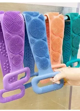Силиконовая очищающая мочалка щетка - Silicone bath towel массажная для душа и ванны Коломия - фото 4