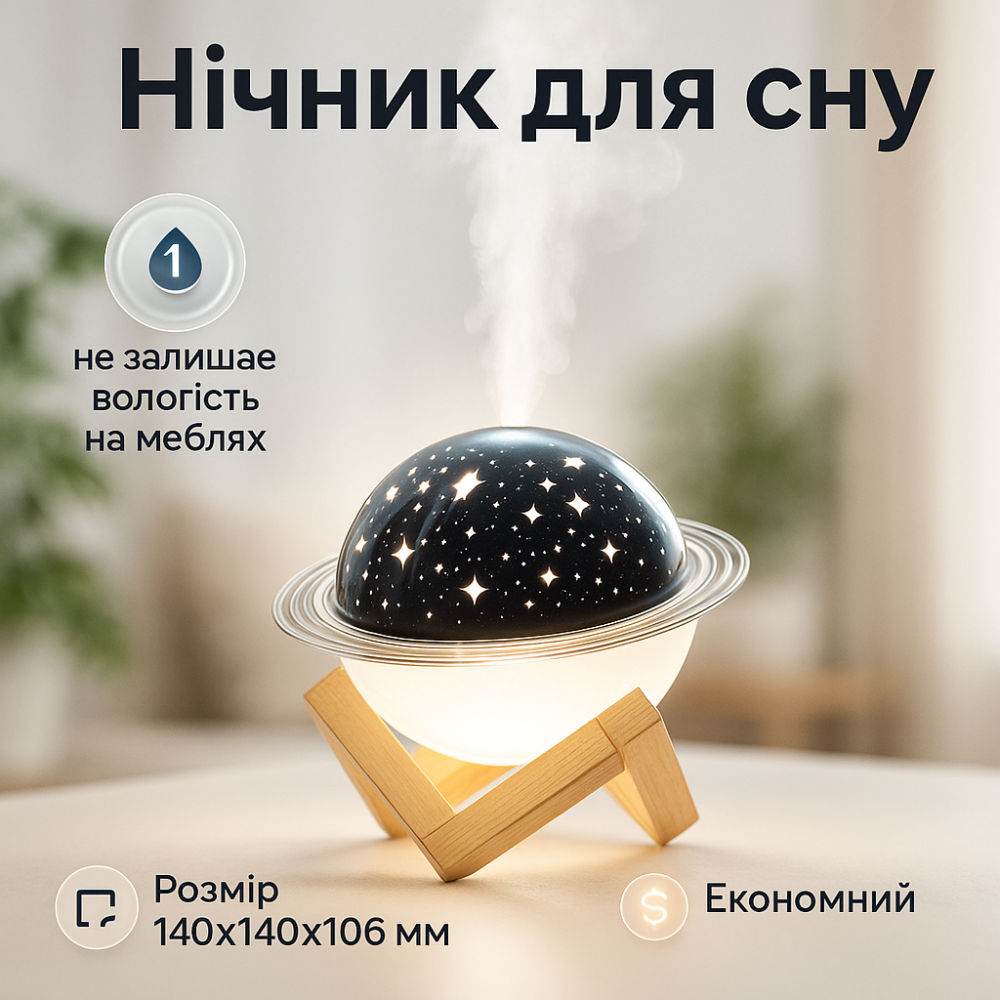Нічник-проектор космос сатурн, Нічник дитячий для малюків, Проекційний нічник, Проектор зірок на стелю YV-73 Львів - фото 11