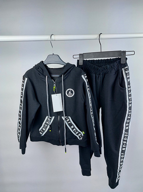 Детский  спортивный костюм  для мальчика двунитка на весну в черном цвете 116,128 Николаев - изображение 4