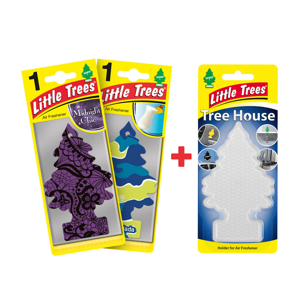 LITTLE TREES Автоледі 78028set — набір ароматизаторів для авто Піна Колада + Нічний Шик + тримач TREE HOUSE Ковель - фото 1