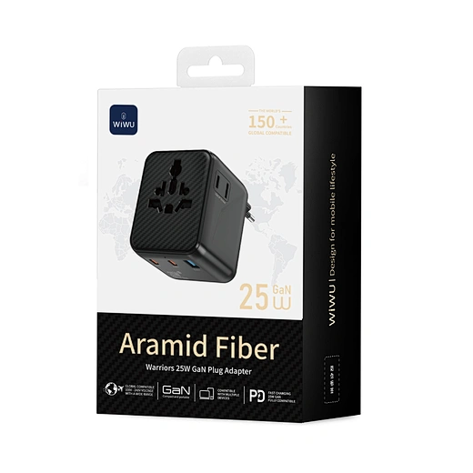 Сетевой фильтр WIWU 25W Warrior GaN Universal Adapter 2C1A Wi-UA011 Black Одесса