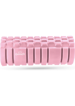 Масажний ролик Queenfit для йоги та фітнесу EVA 33*14см рожевий Киев