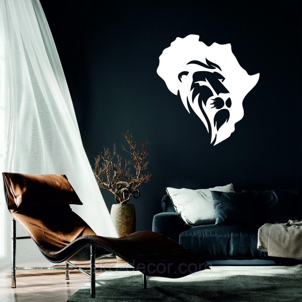 Декоративное настенное Панно «Лев - 2» Декор на стену 50*46 см, Белый Киев - изображение 1