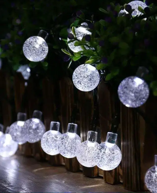 Гірлянда Кульки 100 LED Біла 10м, вулична гірлянда як кульки, світлодіодні гірлянди 100 куль Київ - фото 5