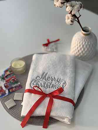 Подарочный набор полотенец Ideal Textile с вышивкой Merry Christmas 50х90 см 2 шт (56860962) Черновцы