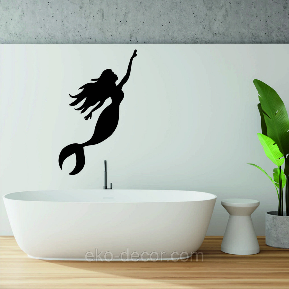 Декоративне настінне 3D Панно «Русалонька» Декор на стіну з об'ємом 110*68 см, Чорний Київ - фото 7