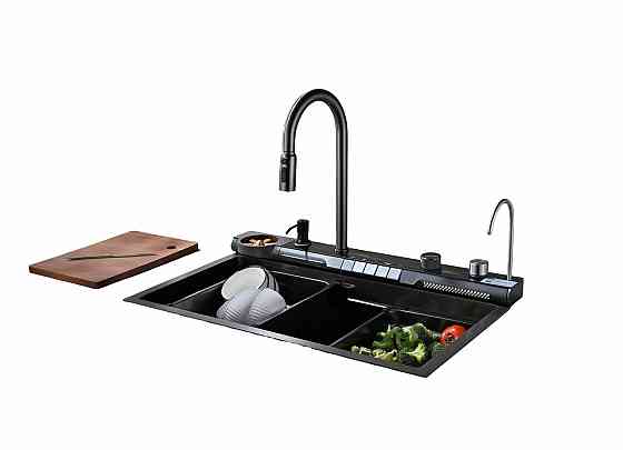 Кухонна раковина водоспад Willda, кухонна мийка водоспад темно-сіра 75х46х22 (858876221) Київ