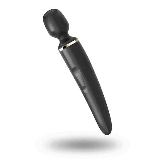 Вібромасажер Satisfyer Wand-er Woman (Black/Gold), водонепроникний, потужний, розмір XXL Львів