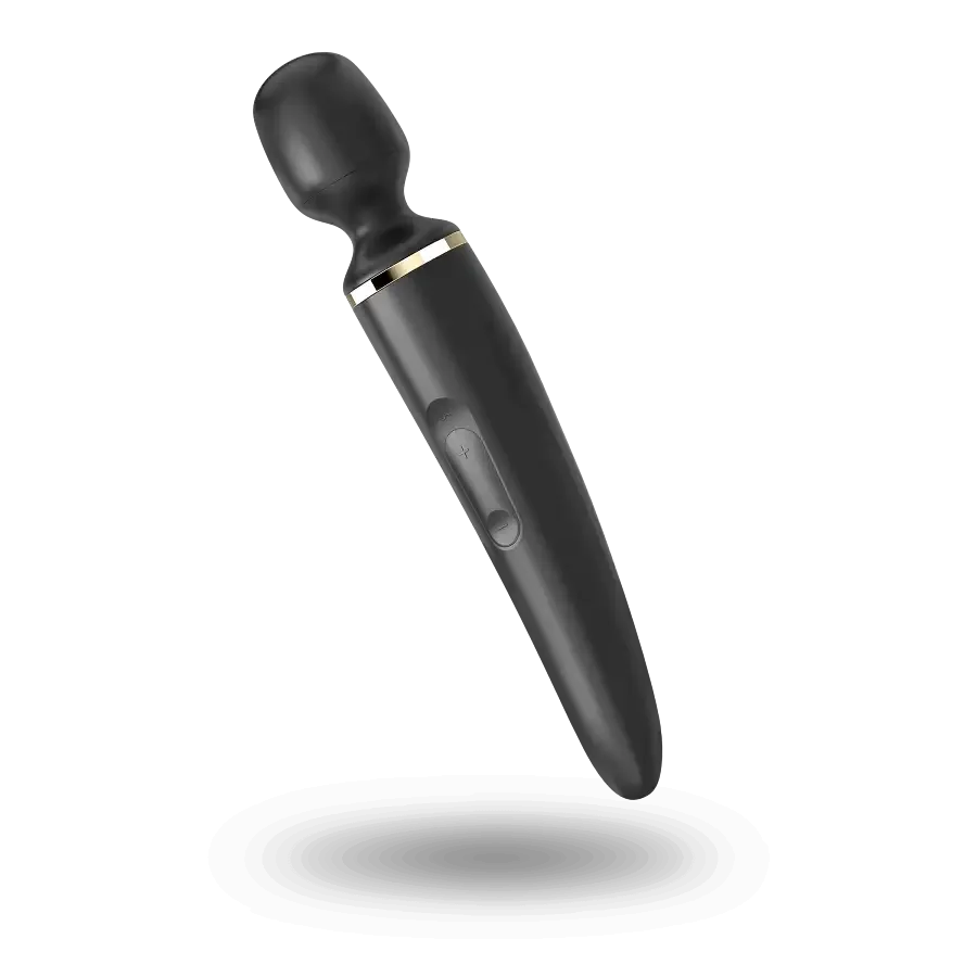 Вібромасажер Satisfyer Wand-er Woman (Black/Gold), водонепроникний, потужний, розмір XXL Львів - фото 2
