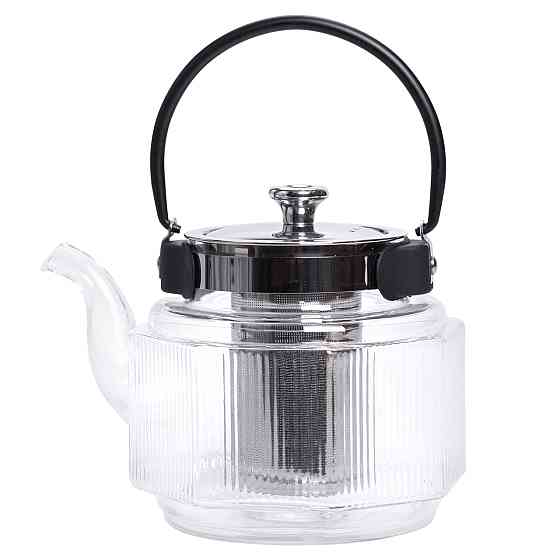 Yiwu Заварник скляний чайник 1.1 л з ручкою і фільтром прозорий HP-33-4 Киев