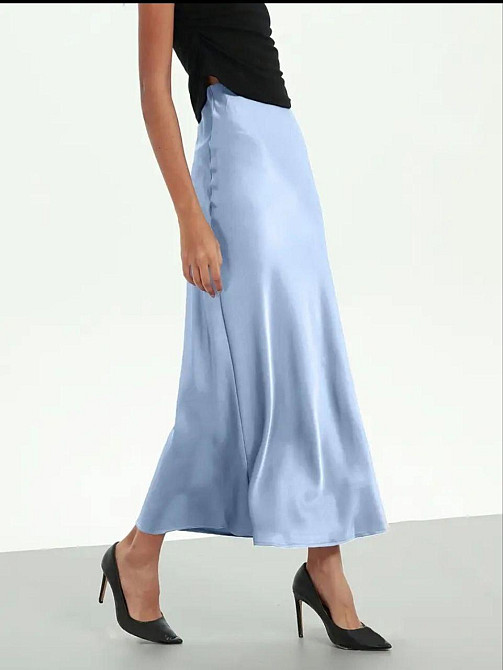 Жіноча спідниця шовкова Блакитний 46/48 Харків - фото 2